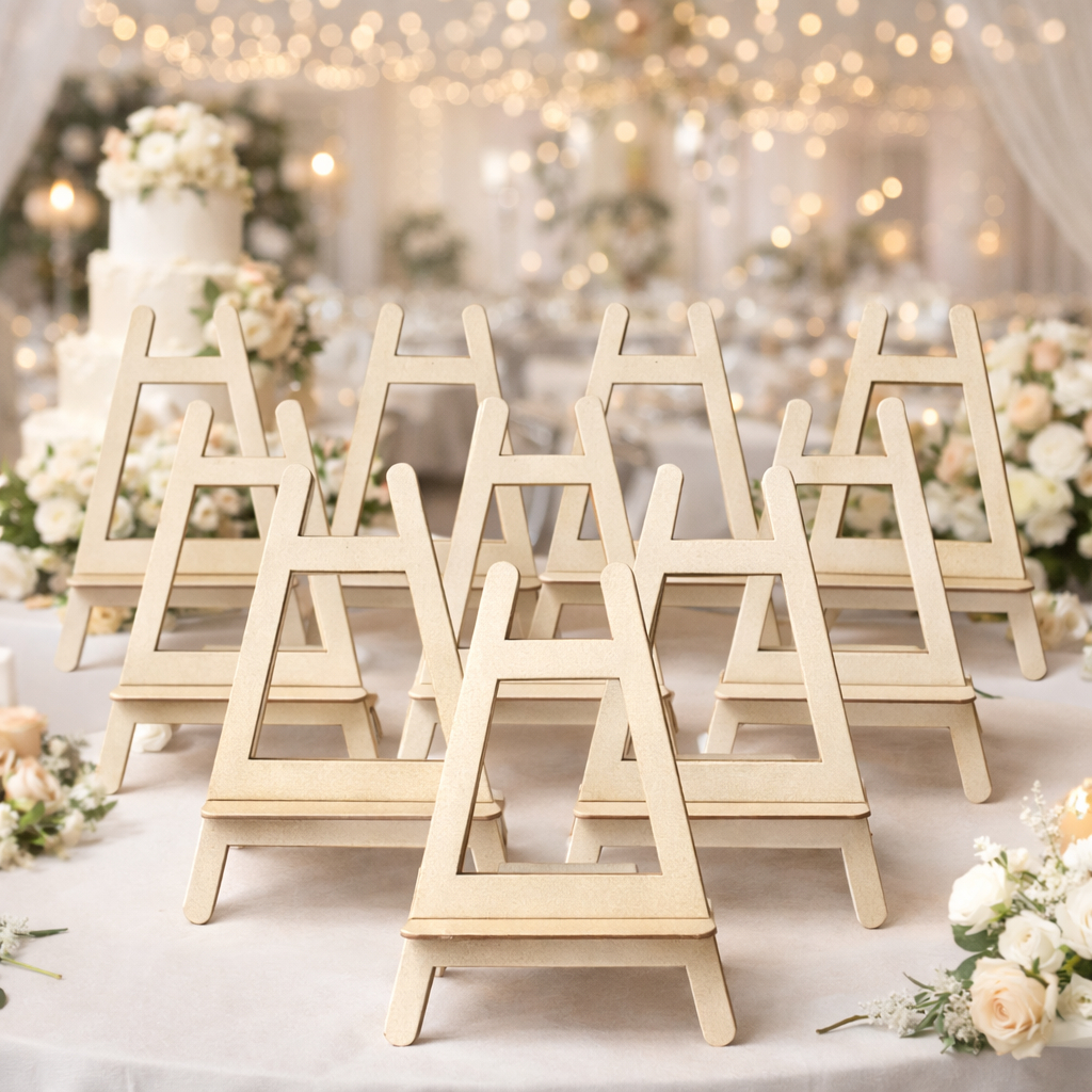 Detalhes do Kit Mini Cavalete MDF Porta Foto Polaroid Decoração Mesa Festa Casamento Lembrancinha