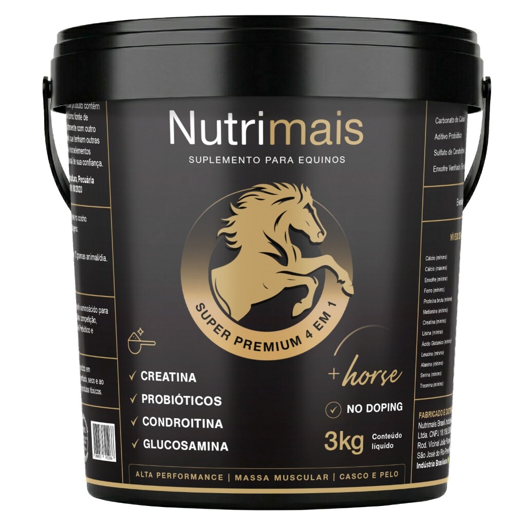 Suplemento Nutrimais Cavalos Crescimento Manutenção Competição Casco Pelo 3kg