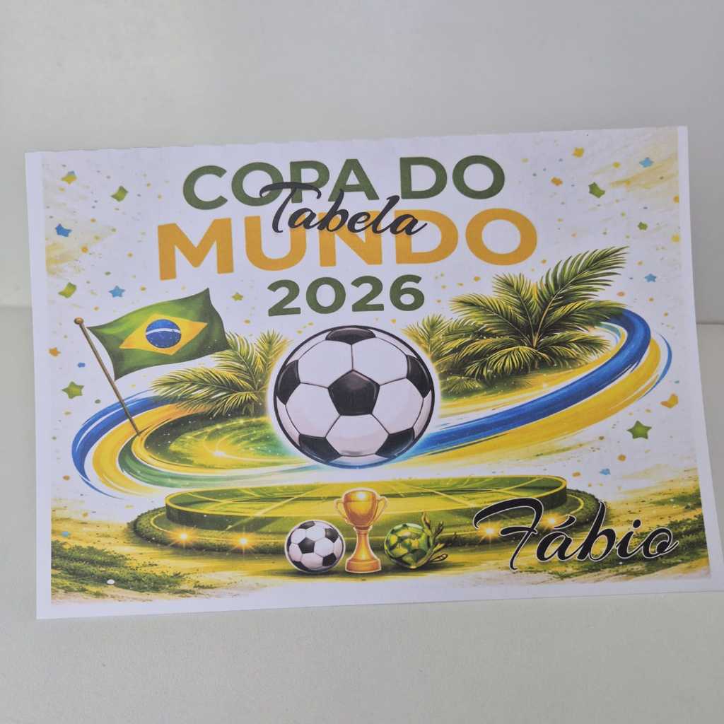 Tabela de Jogos Copa do Mundo 2026 A4 Dobrável