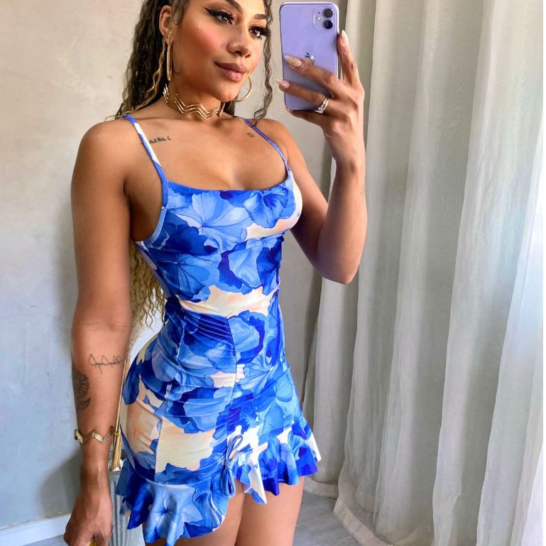 Vestido Floral Cores Vibrantes Fenda Babadinho Blogueira Gringa Mais Vendido Lançamento