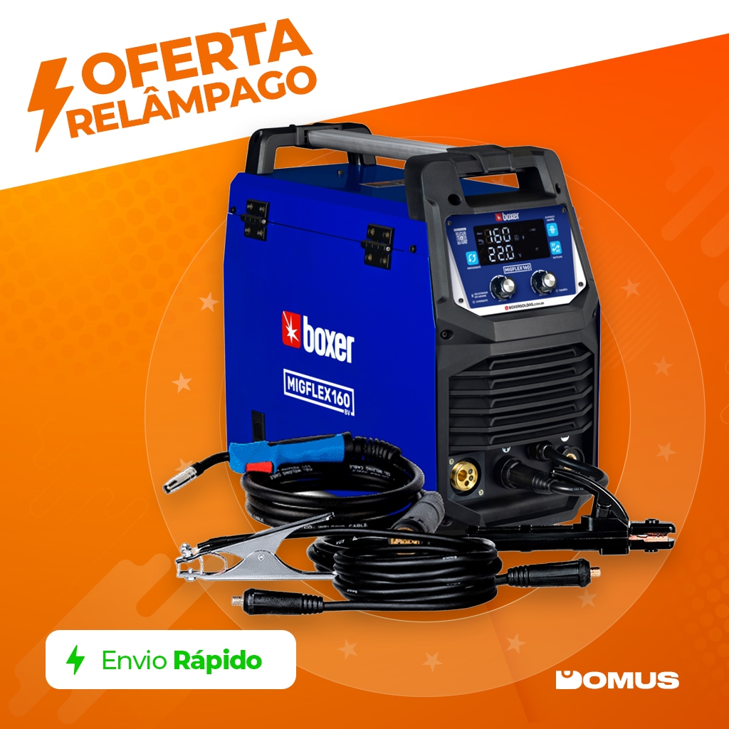 Máquina Inversora Para Solda MIG/MAG TIG Eletrodo Revestido Bivolt MIGFLEX160BV Boxer