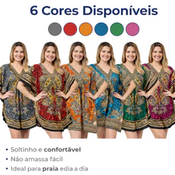 Kaftan Curta Indiano Lindas Estampas Moda Hippie Bata Boho Artesanal