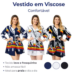 Blusa Feminina Saida de Praia Indiana Bata Boho Hippie Casual