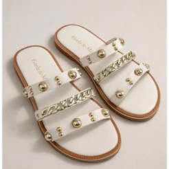 Sandália Papete Feminina Confortável Moderna Casual Leve Estilo Urbano Detalhes Premium