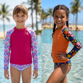 Conjunto Banho Menina Camiseta Manga Longa e Calcinha Moda Praia Piscina em Oferta na Shopee