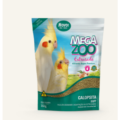 Ração Extrusada Para Pássaros Calopsita Soft 350g Megazoo
