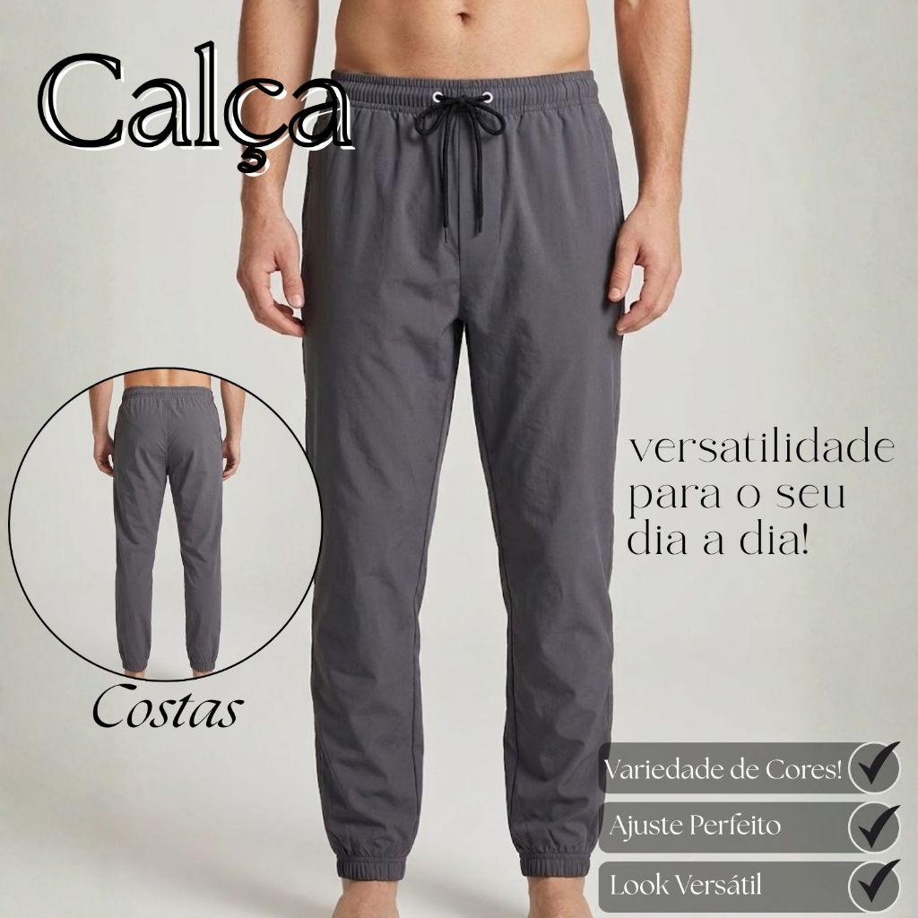 Calça Jogger Masculina Tactel Com Elastano Premium Casual Esportiva Academia Treino Luxo