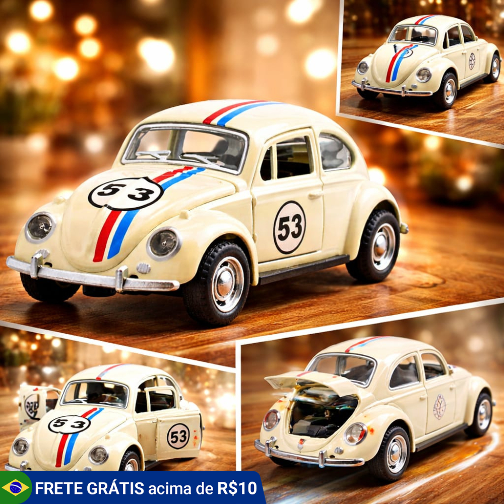 Carrinho Fusca Herbie 53 Clássico Fricção Miniatura Colecionável