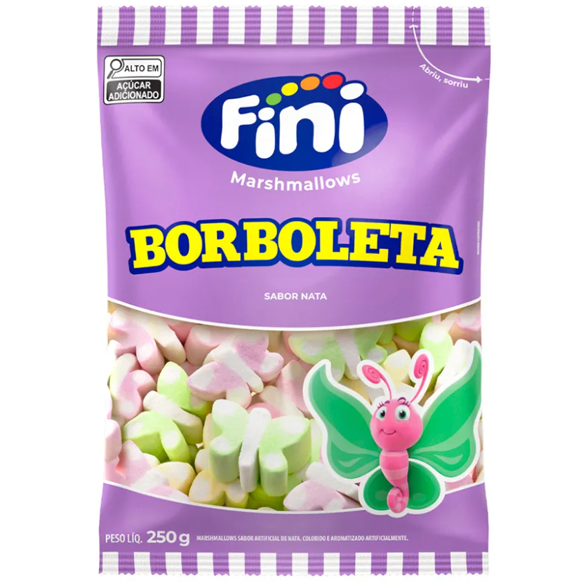 3 Pacotes Marshmallow Fini Borboleta 250gr