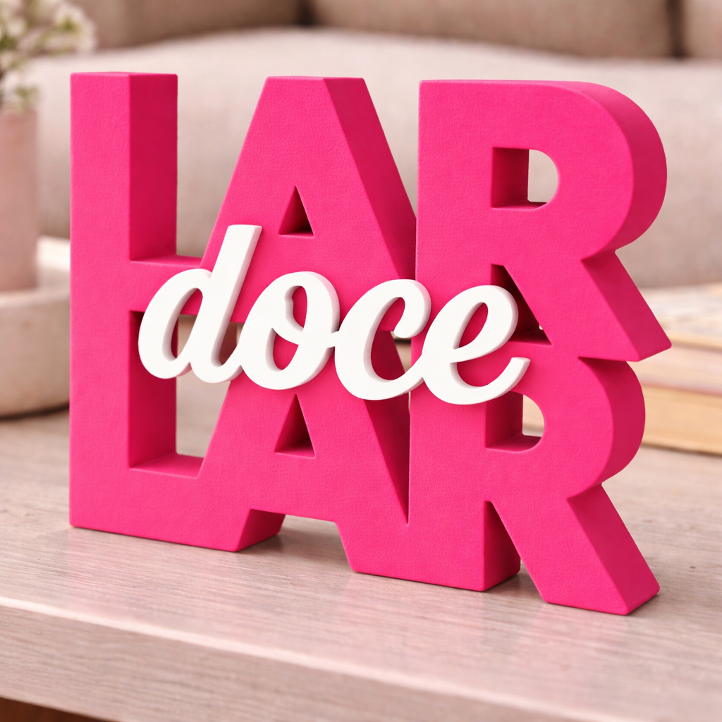 Letreiro decorativo Lar doce Lar | Decoração para sala, casa, placa decorativa
