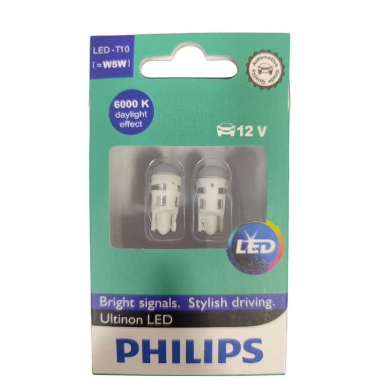 Par de Led Lâmpadas Pingo 12 Volts Ultinon 6000k T10 Super Branca 5 Watts