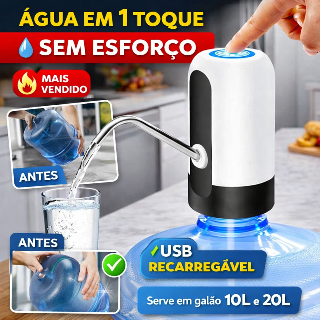 Bomba Elétrica Galão Água USB Automática 10L 20L Dispenser Portátil 1 Toque Sem Esforço em Oferta na Shopee