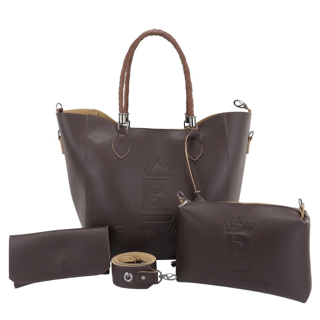 Kit Bolsa Feminina 03 Pçs Bolsa Grande Sacola+Bolsa Media Transversal+Carteira Moda Tendencia+Promoção+Atacado+Lr02