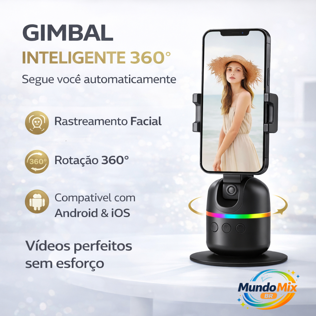 Gimbal Suporte Celular Rastreador Estabilizador Facial 360