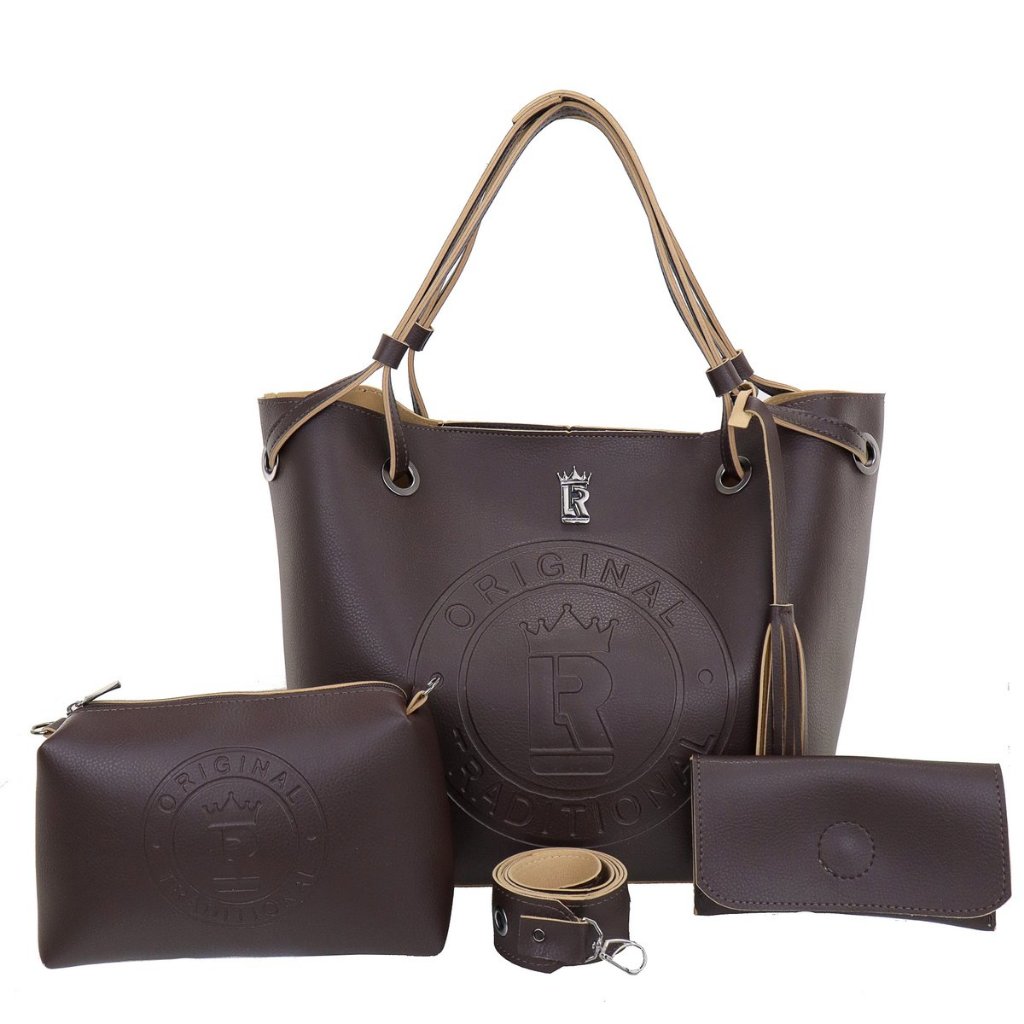 Kit Bolsa Feminina 03 Pçs Bolsa grande Sacola+Bolsa Media Transversal+Carteira Moda Tendencia+Promoção+Atacado+Lr17