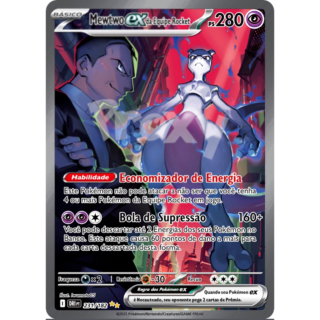 Carta Mewtwo Ex Avulsa Holográfica Personalizada Impressa Sob Demanda Para Teste Charizard