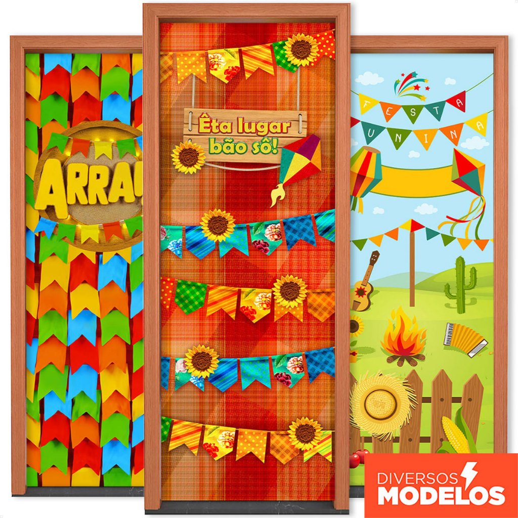 Capa de Porta Decorativa Em Tecido Veste Fácil 0,80x2,10m Com Elástico – Diversos Modelos
