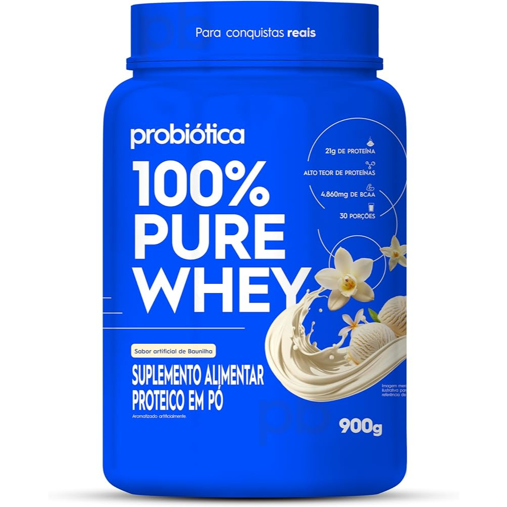 Whey Protein 100% Pure - 900g Whey Protein Concentrado - Probiotica