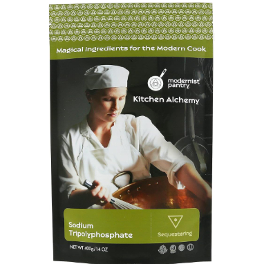 Tripolifosfato de sódio puro Sem OGM Vegano Sem Glúten Certificado Kosher (Gastronomia Molecular) – 400 g