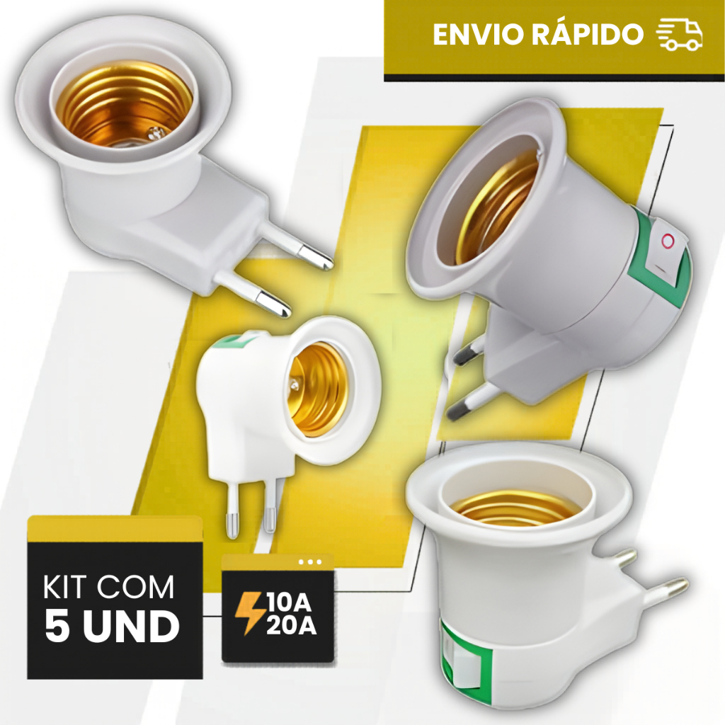 Bocal Lâmpada para Tomada E27 Liga Desliga Bivolt Oferta