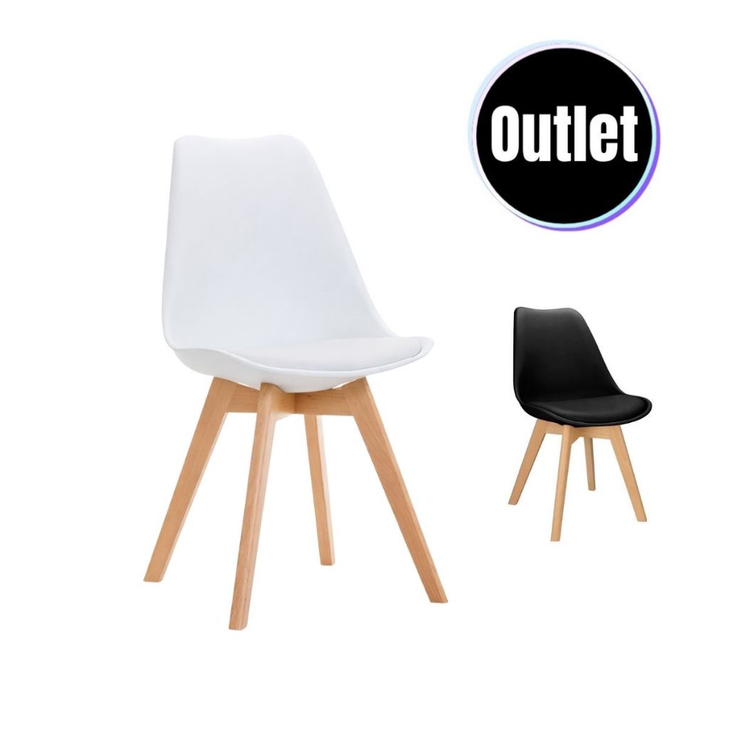 Outlet:Cadeira Eames Saarinen Estofada Com Base de Madeira Jantar Escritório Recepção Restaurantes