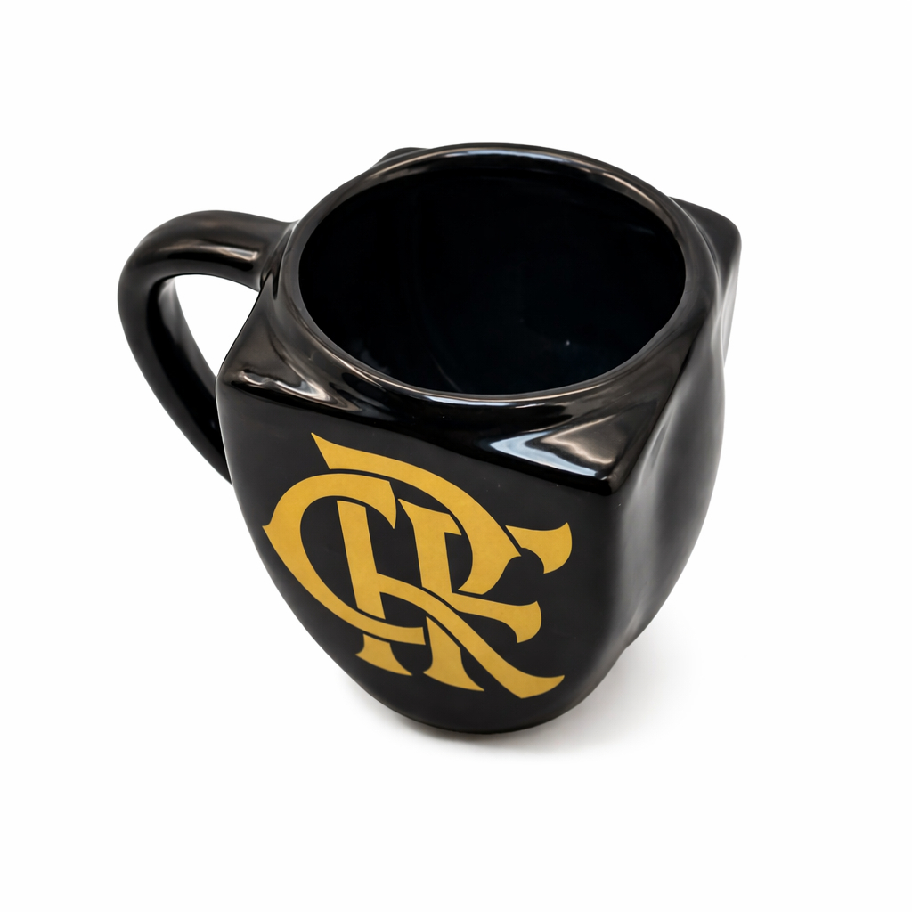 Caneca CRF 3D Preta com Escudo Dourado - Oficial Flamengo /Item Premium · foto 2