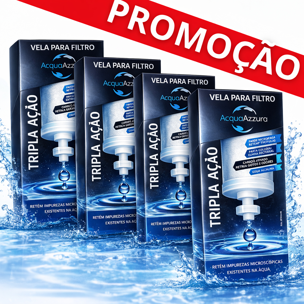 04 Velas Filtro de Barro Tripla Ação Carvão Ativado Prata Coloidal - SERVE PARA TODOS FILTRO BARRO