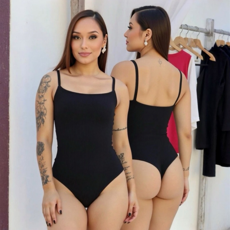 Body alcinha alça estiloso confortável sem bojo versátil collant colam bodi