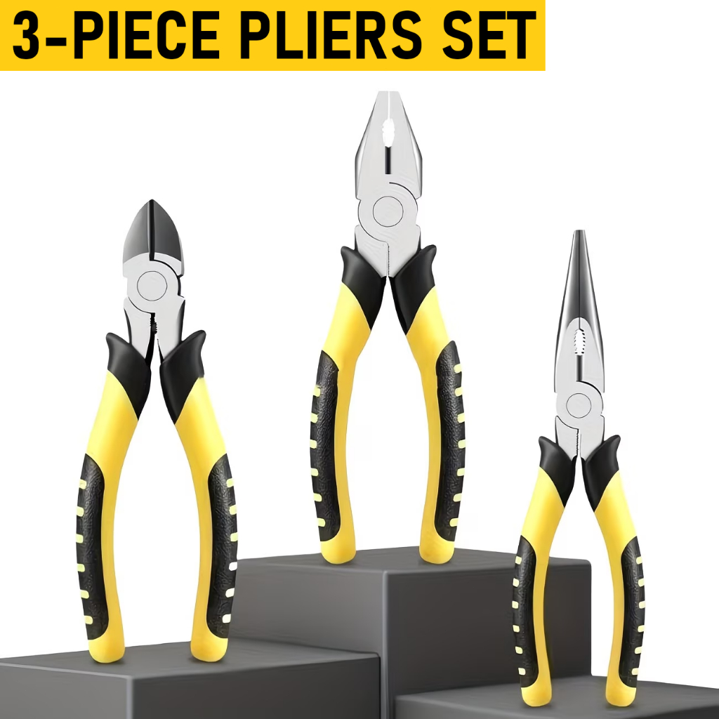 Kit 3pcs Multifuncional Wire Stripper para Eletricista, Alicates, Ferramenta de Crimpagem