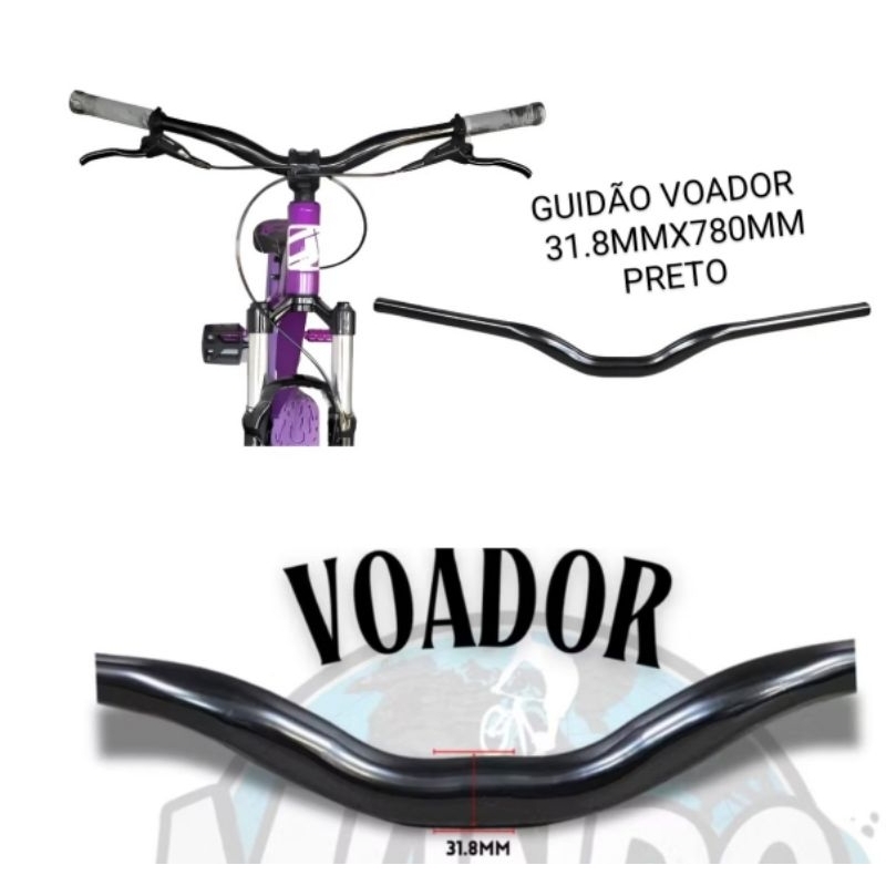 Guidão Voador Bike Tipo Kalin Aço 31.8X780MM- GIOS HUPI 1-VIKINGX