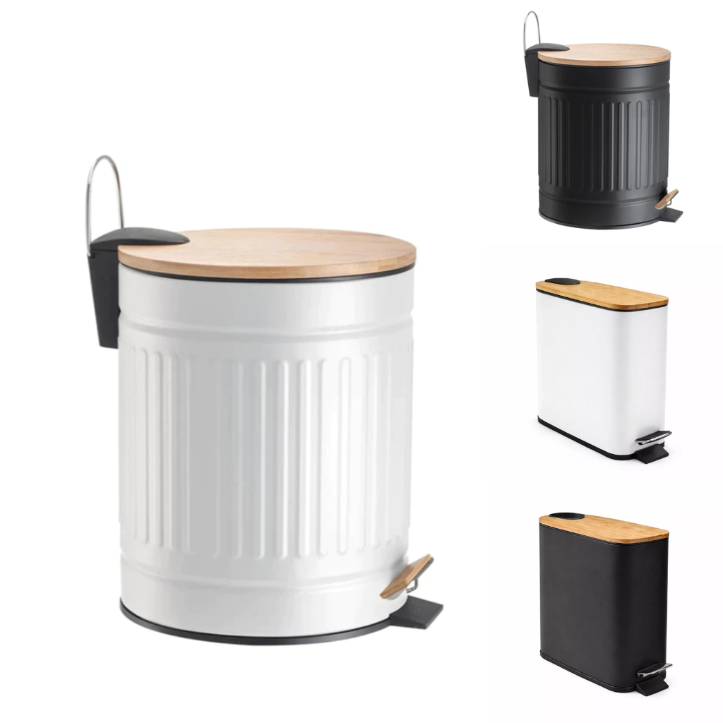 Lixeira 3L ou 5L Com Pedal Com Cesto Banheiro Lavabo Vintage Cozinha