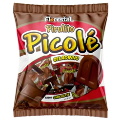 Pirulito Picolé Sabor Chocolate C/50 Unidades Florestal Doces Para Sacolinha