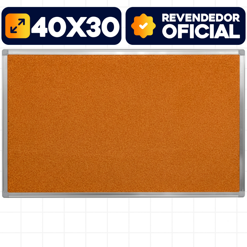 Quadro Aviso Cortica 40x30cm Moldura Aluminio Recados Escritorio Mural Fotos Stalo