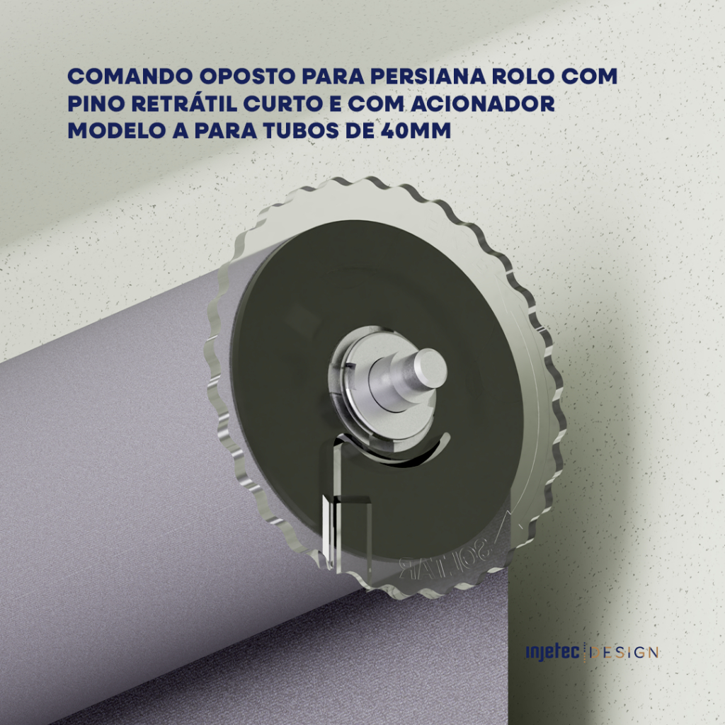 Comando Oposto 40mm Pino Retrátil Curto Com Acionador Modelo A · Persiana Rolo Reparo Instalação