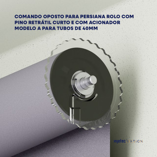 Comando Oposto 40mm Pino Retrátil Curto Com Acionador Modelo A · Persiana Rolo Reparo Instalação