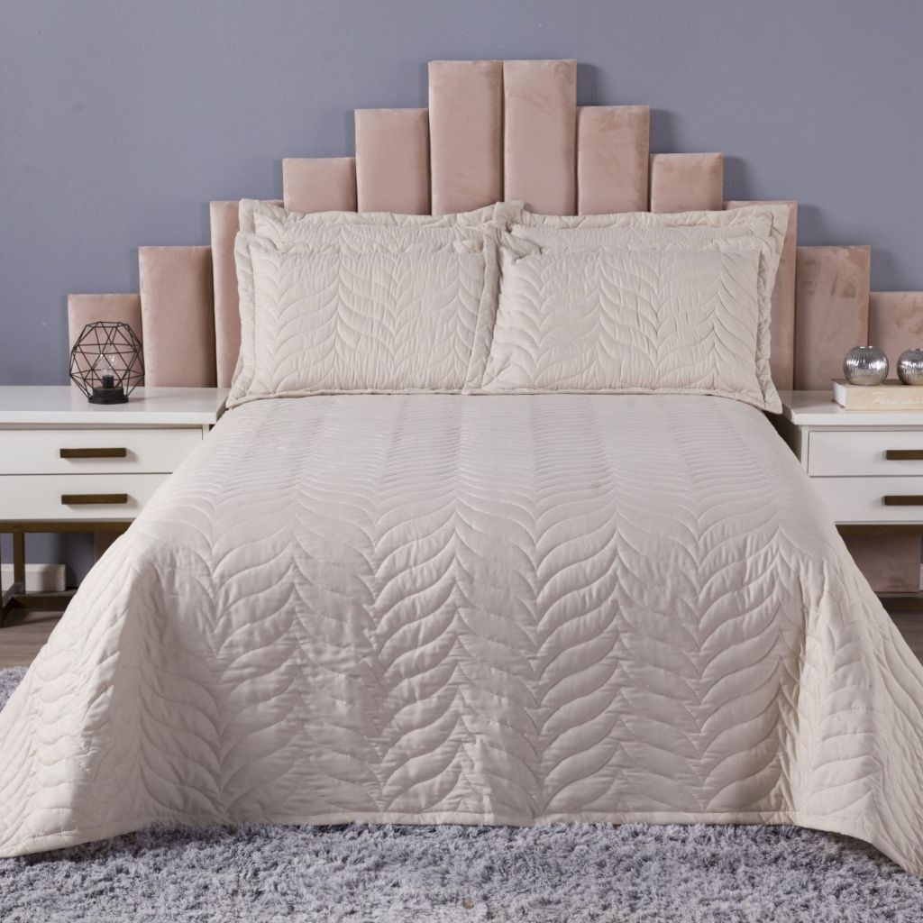 Cobre Leito Essence Queen Super King Kit 3 Peças Macio 100% Poliéster Cobreleito Para Quarto