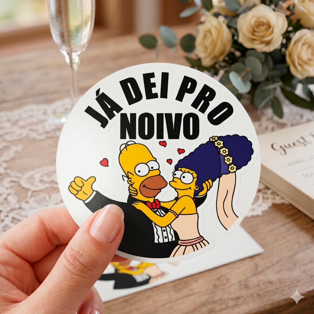 120 Adesivos Divertidos Hora da Gravata Noivo Casamento Lua de Mel 4x4cm