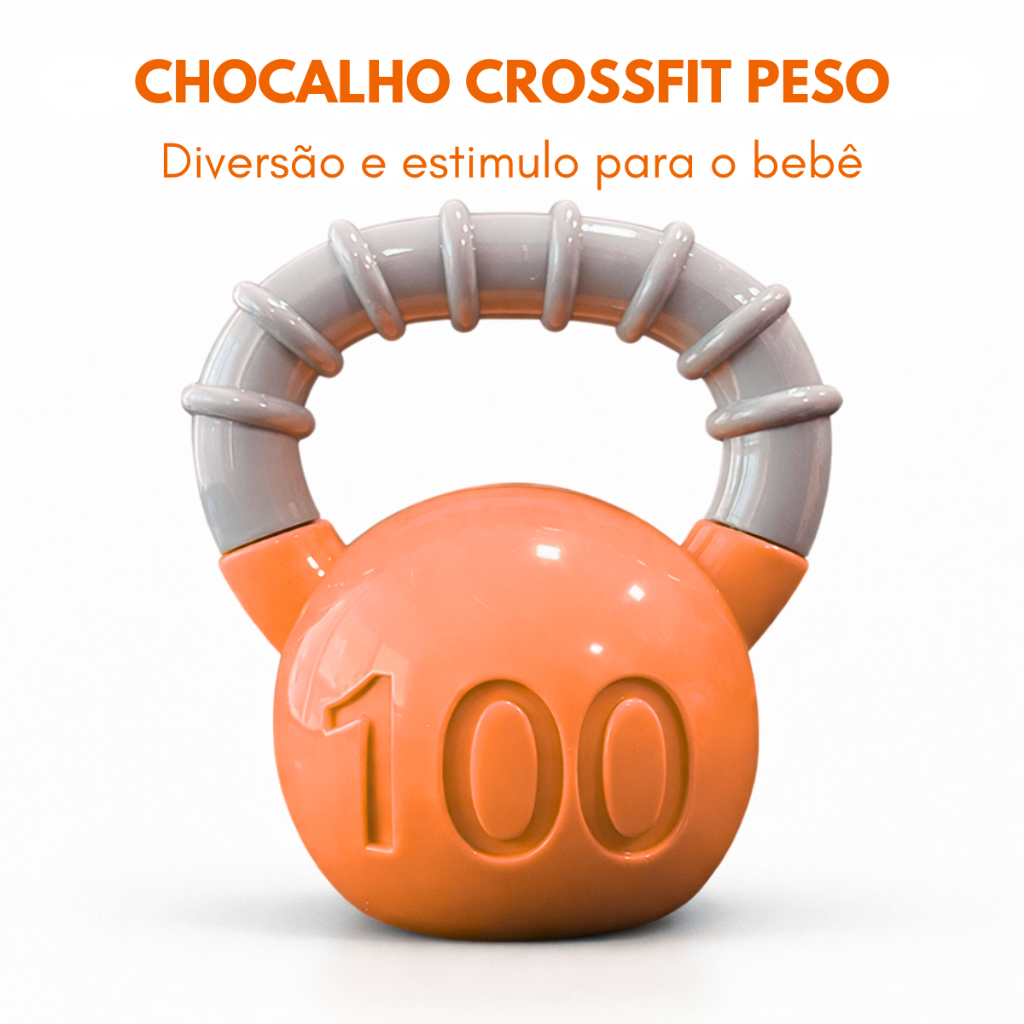Chocalho Para Bebê Peso de Crossfit Brinquedo Mordedor Macio Diversão Baby