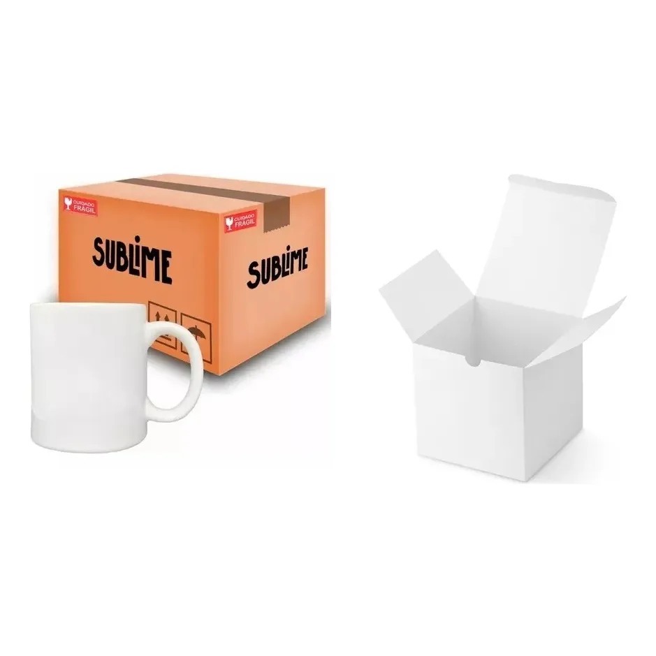 6 Caneca + Caixinha Branca P/ Sublimação Sublime 325ml . em Oferta na Shopee