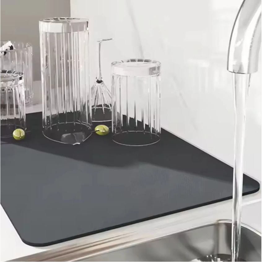 Tapete Escorredor de Louça 20x30cm, 40x50cm Absorvente e Antiderrapante para Cozinha copos