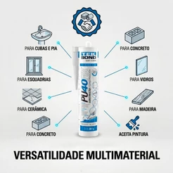 Silicone Adesivo Selante Pu 40 Fix Branca Tekbond Construção
