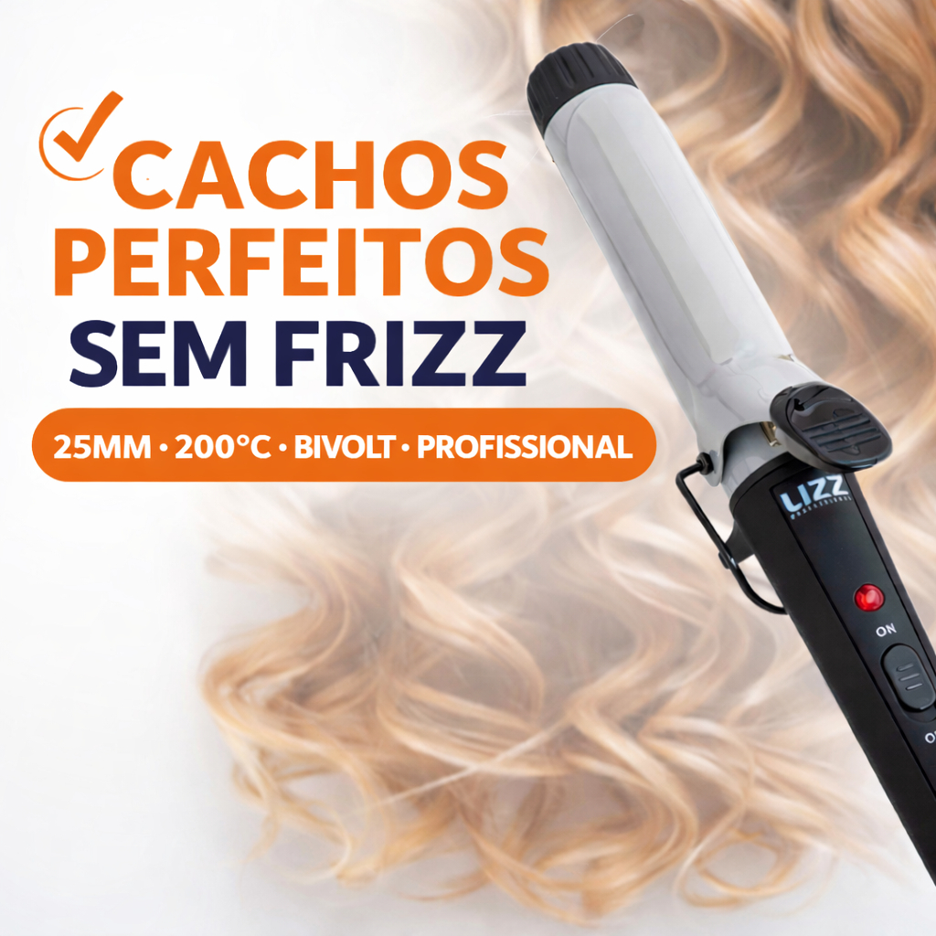 Modelador de Cachos babyliss 25mm Lizz Profissional Bivolt 200°C | Babyliss Cerâmica Anti Frizz