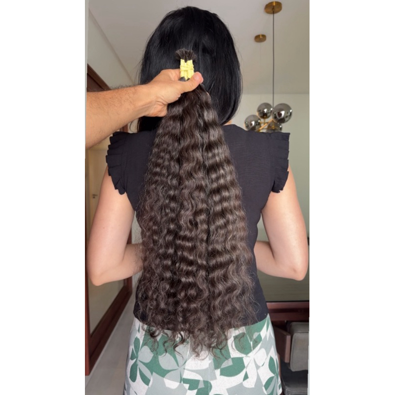 Cabelo Humano Brasileiro do Sul Cacheado Natural 70/72 Cm 155 Gramas