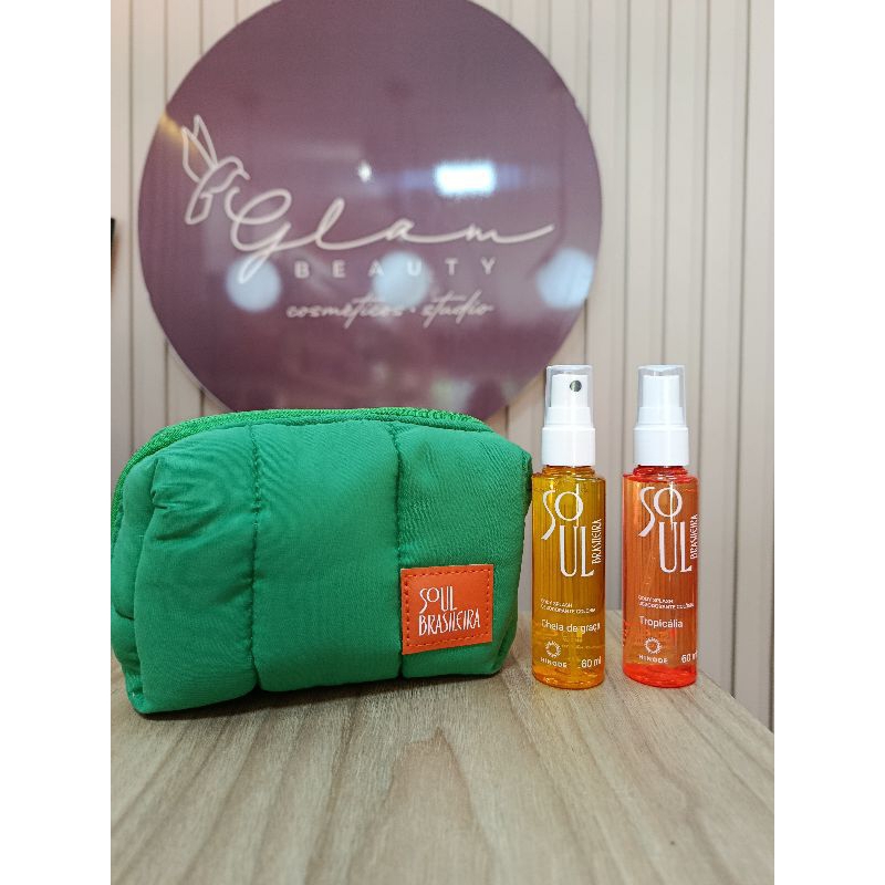 Kit Miniaturas Body Splash + Necessaire Soul Brasileira Hinode 60ml