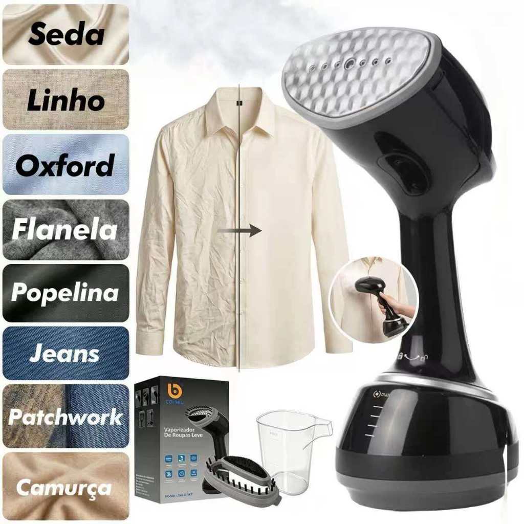 Passadeira A Vapor Portátil Vaporizador Ferro Luxo 127V 1400W roupas estofados e cortinas sem amassados