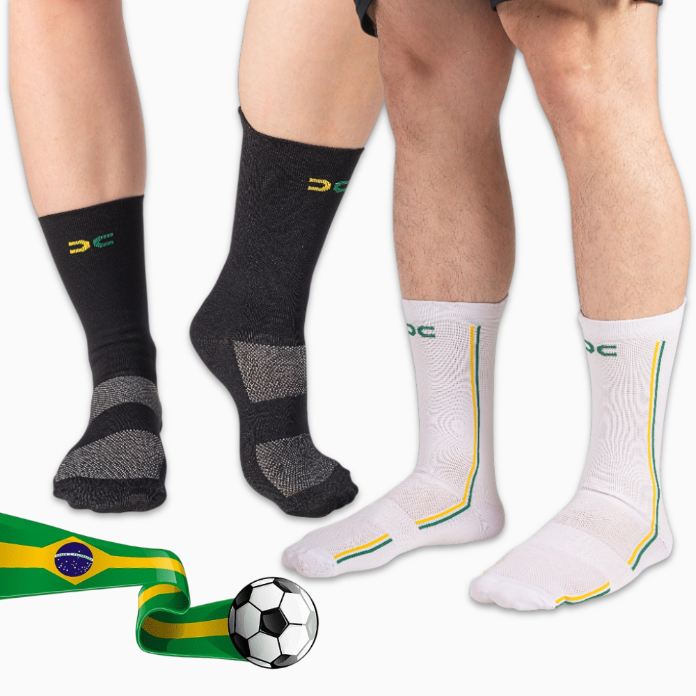 Meia de Corrida Brasil em Poliamida Copa do Mundo Seleção Brasileira Ciclismo Esportes Respirável