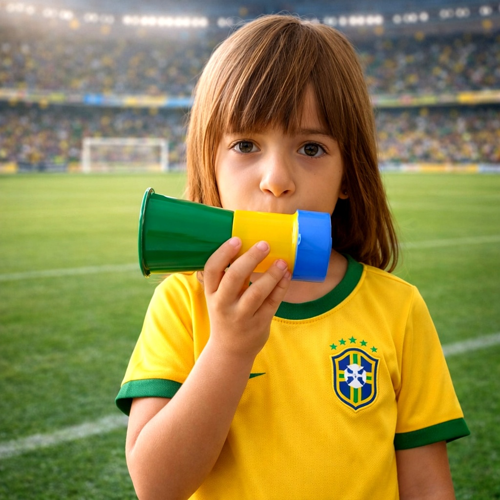 Corneta Infantil Assopro Pequena Vuvuzela Buzina Apito Jogo Copa