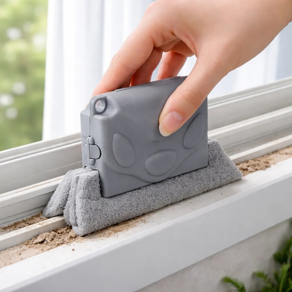Limpador Janela Escova Limpeza Cantos Multiuso Janelas Cozinha Fogão Limpa Canto Casa Microfibra