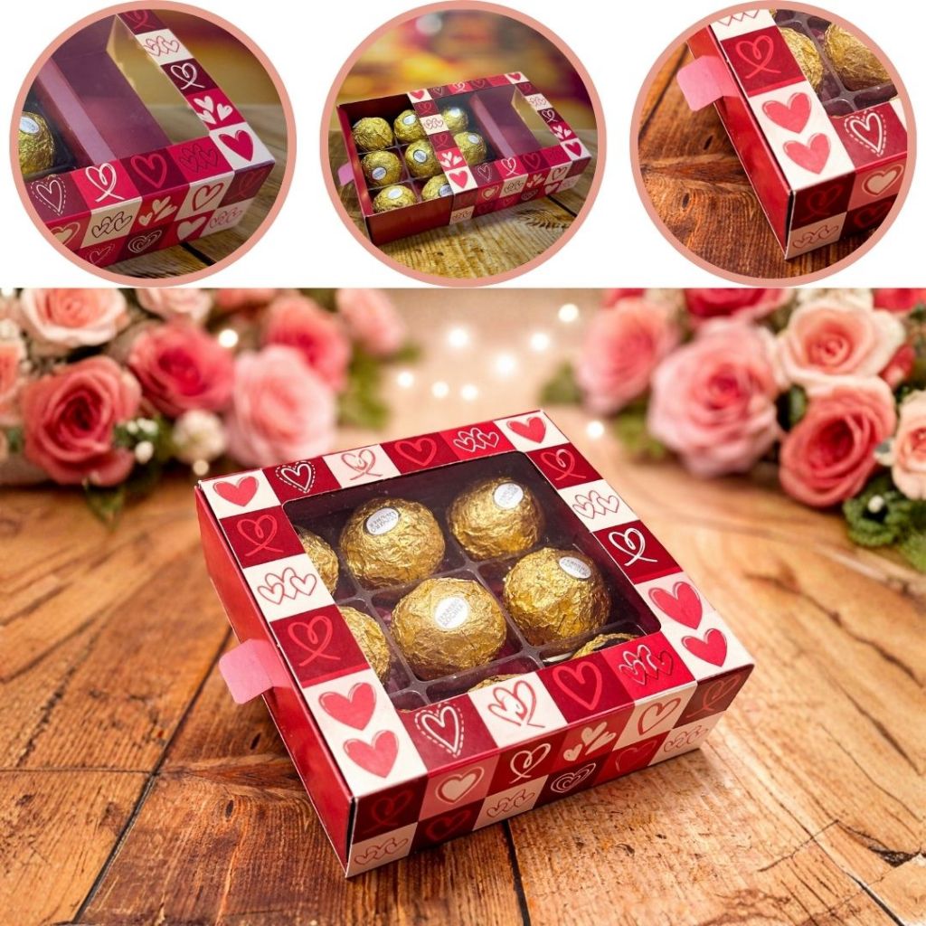 10 CAIXA GAVETA COM VISOR DIA DOS NAMORADOS (9 DOCES ) CORAÇÕES 12X12X4 5471 ( DIA DOS NAMORADOS IDEIA 2026 ) OUTLET