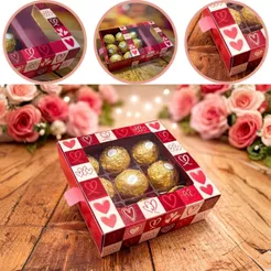 10 CAIXA GAVETA COM VISOR DIA DOS NAMORADOS (9 DOCES ) CORAÇÕES 12X12X4 5471 ( DIA DOS NAMORADOS IDEIA 2026 ) OUTLET